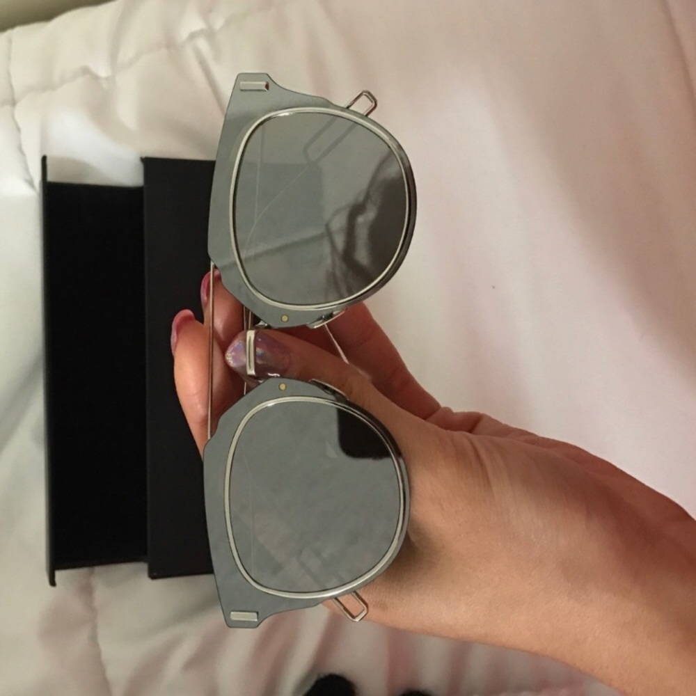 New Silver Reflective Metallic Dior Sunglasses